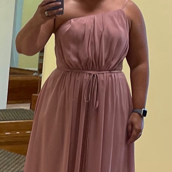 Azazie Hoya dusty rose bridesmaid dress size A12. Worn once. Hemmed to fit 5’1” - Picture 4 of 11